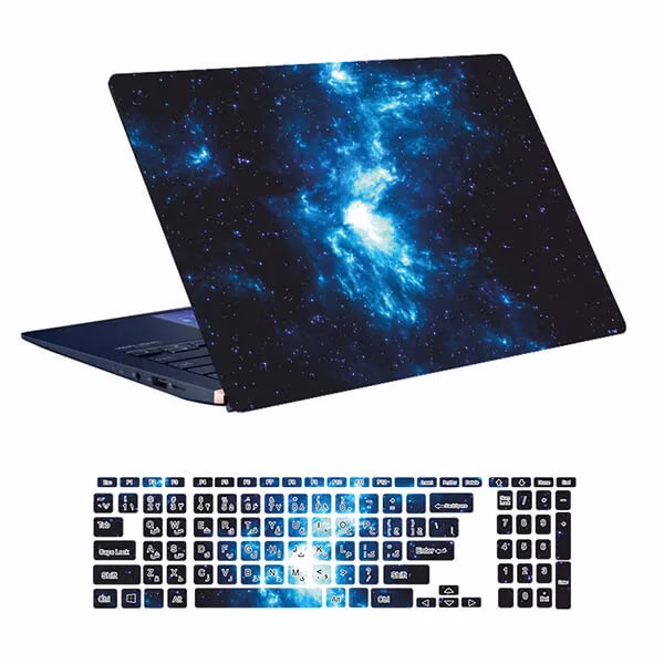 استیکر لپ تاپ طرح Space کد ۱۰۰ به همراه استیکر کیبورد اسکین لپ تاپ طرح Space کد ۱۰۰ به همراه استیکر کیبورد