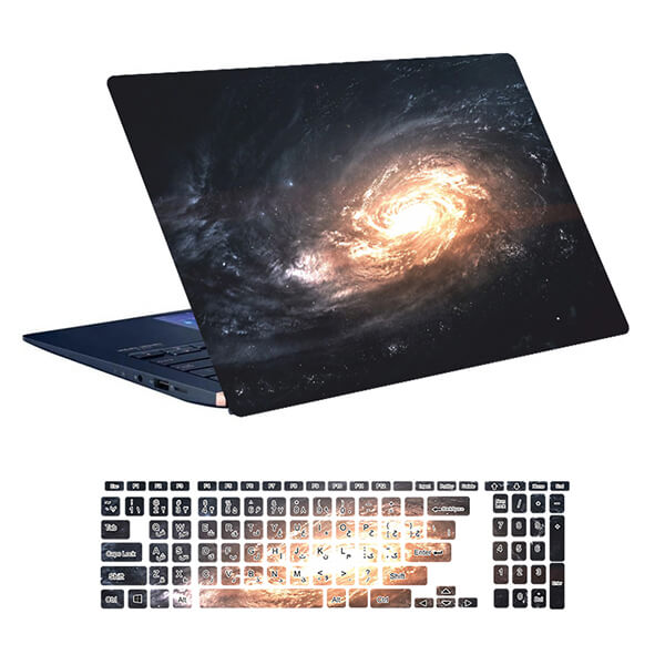 استیکر لپ تاپ طرح Space کد ۱۰۵ به همراه استیکر کیبورد
