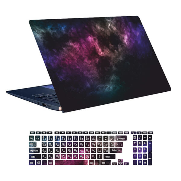 استیکر لپ تاپ طرح Space کد ۱۰۷ به همراه استیکر کیبورد