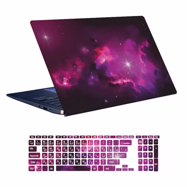 استیکر لپ تاپ طرح Space کد ۱۰۸ به همراه استیکر کیبورد اسکین لپ تاپ طرح Space کد ۱۰۸ به همراه استیکر کیبورد