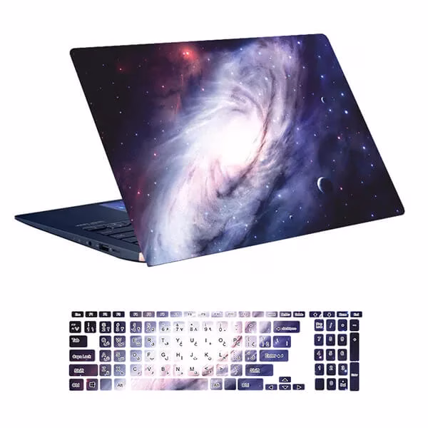 استیکر لپ تاپ طرح Space کد ۱۱۰ به همراه استیکر کیبورد اسکین لپ تاپ طرح Space کد ۱۱۰ به همراه استیکر کیبورد