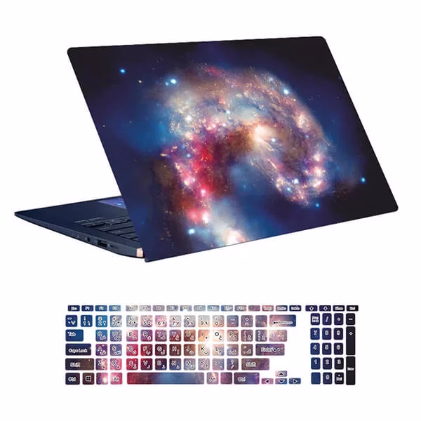 laptop-skin-with-space-112-design-and-keyboard-sticker اسکین لپ تاپ طرح Space کد ۱۱۲ به همراه استیکر کیبورد