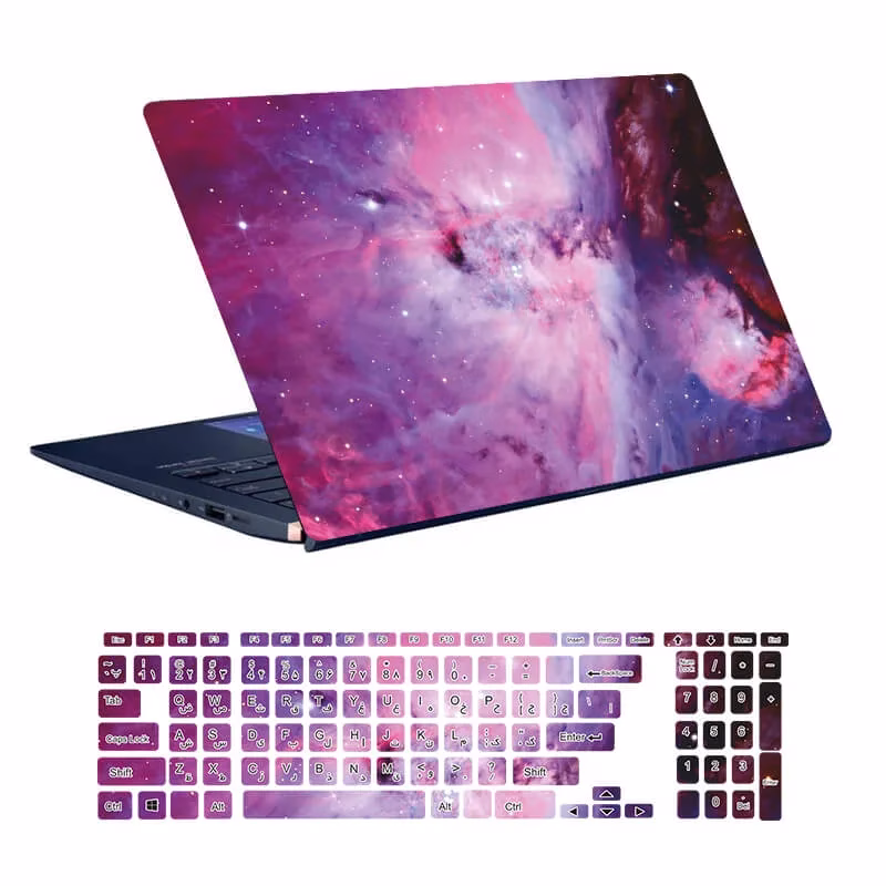 laptop-skin-with-space-code-33-design-and-keyboard-sticker اسکین لپ تاپ طرح Space کد 33 به همراه استیکر کیبورد