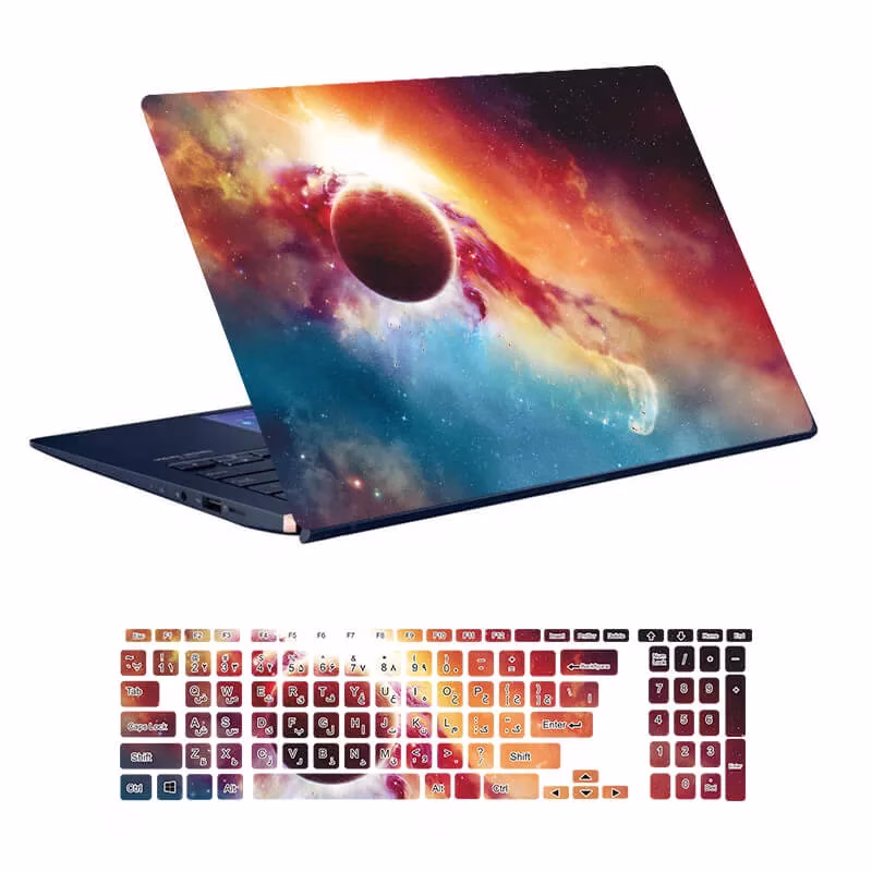 laptop-skin-with-space-code-34-design-and-keyboard-sticker اسکین لپ تاپ طرح Space کد 34 به همراه استیکر کیبورد
