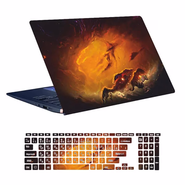 space-design-laptop-skin-code-48-with-keyboard-sticker اسکین لپ تاپ طرح Space کد ۴۸ به همراه استیکر کیبورد
