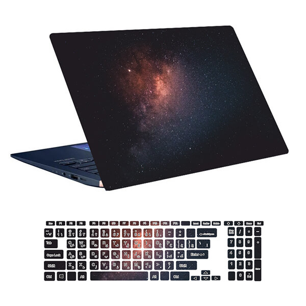 اسکین لپ تاپ طرح Space کد ۹۴ به همراه استیکر کیبورد