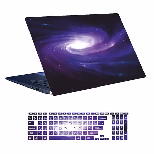 laptop-skin-with-space-123-design-and-keyboard-sticker اسکین لپ تاپ طرح Space کد ۱۲۳ به همراه استیکر کیبورد