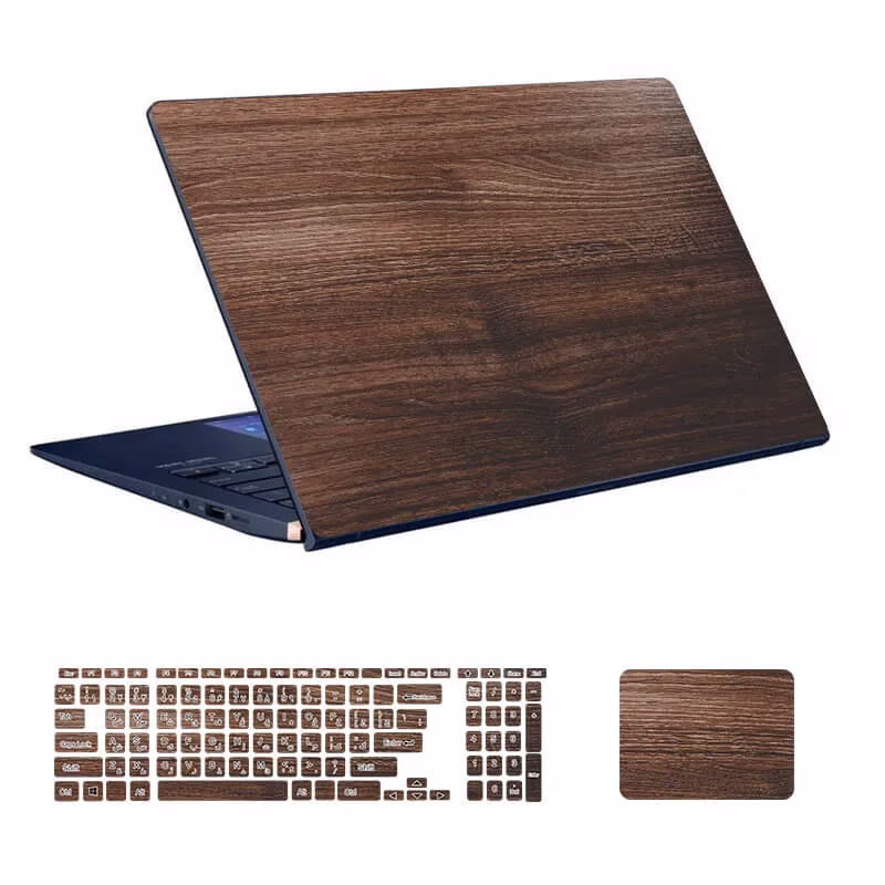wood-design-laptop-sticker-code-26-with-keyboard-sticker استیکر لپ تاپ طرح Wood کد ۲۶ به همراه استیکر کیبورد