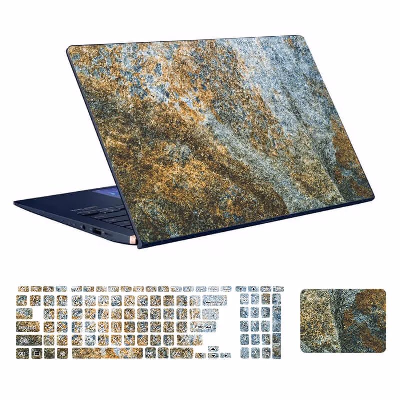 marble-design-laptop-sticker-code-86-with-keyboard-sticker اسکین لپ تاپ طرح Marble کد ۸۶ به همراه استیکر کیبورد