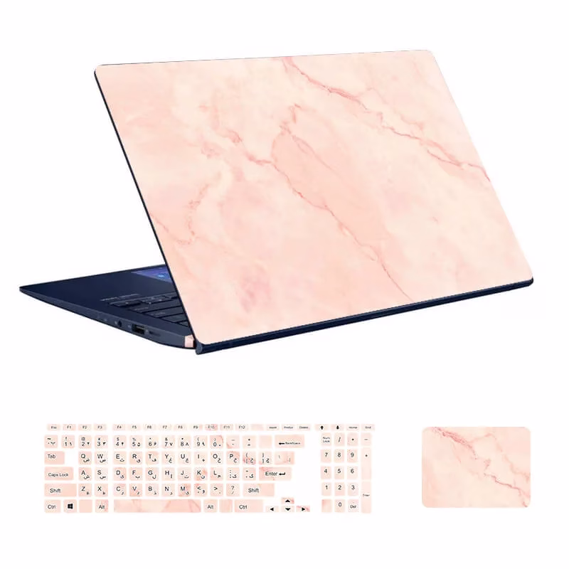 marble-design-sticker-code-73-with-keyboard-sticker اسکین لپ تاپ طرح Marble کد ۷۳ به همراه استیکر کیبورد