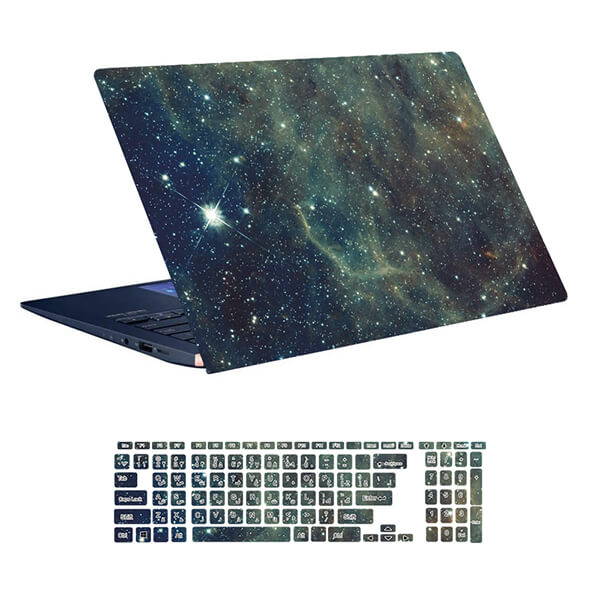 استیکر لپ تاپ طرح Space کد ۱۴۲ به همراه استیکر کیبورد