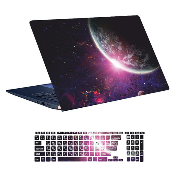 استیکر لپ تاپ طرح Space کد ۱۴۶ به همراه استیکر کیبورد