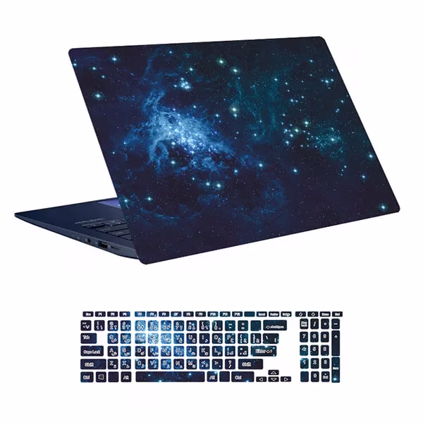 استیکر لپ تاپ طرح Space کد ۱۴۸ به همراه استیکر کیبورد
