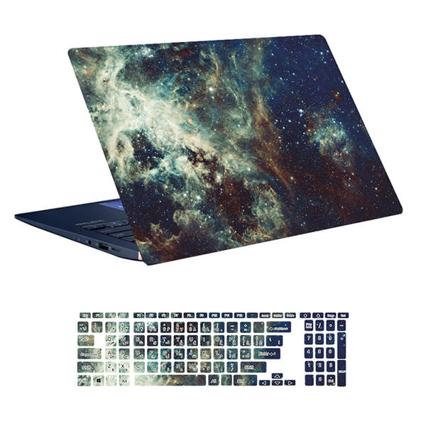 استیکر لپ تاپ طرح Space کد ۱۴۵ به همراه استیکر کیبورد