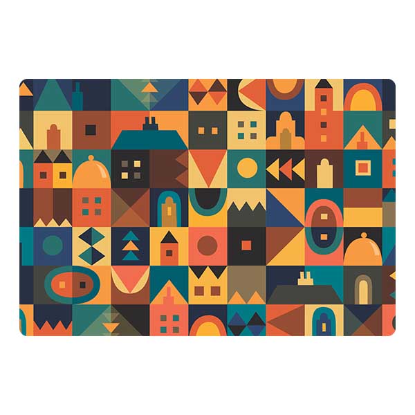 Laptop skin with geometric design code 16 with keyboard sticker