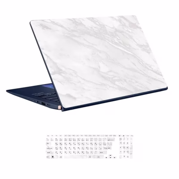 اسکین لپ تاپ طرح Marble کد ۲۲ به همراه استیکر کیبورد