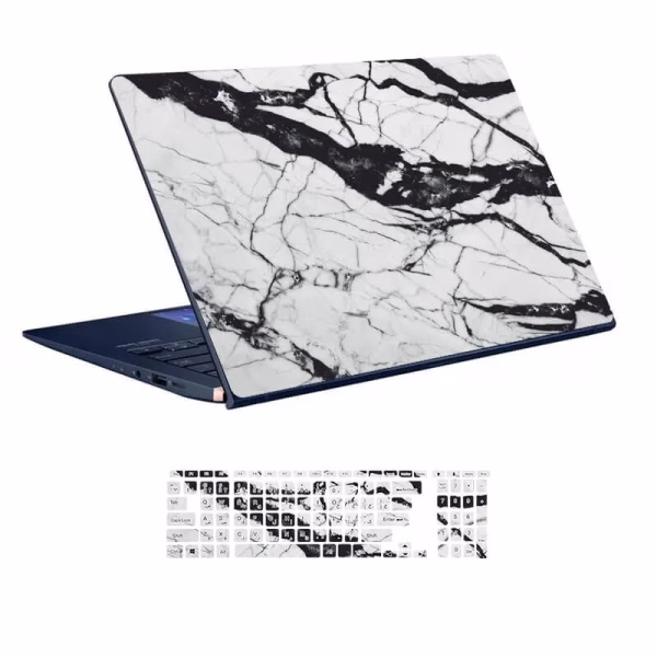 اسکین لپ تاپ طرح Marble کد 01 به همراه استیکر کیبورد