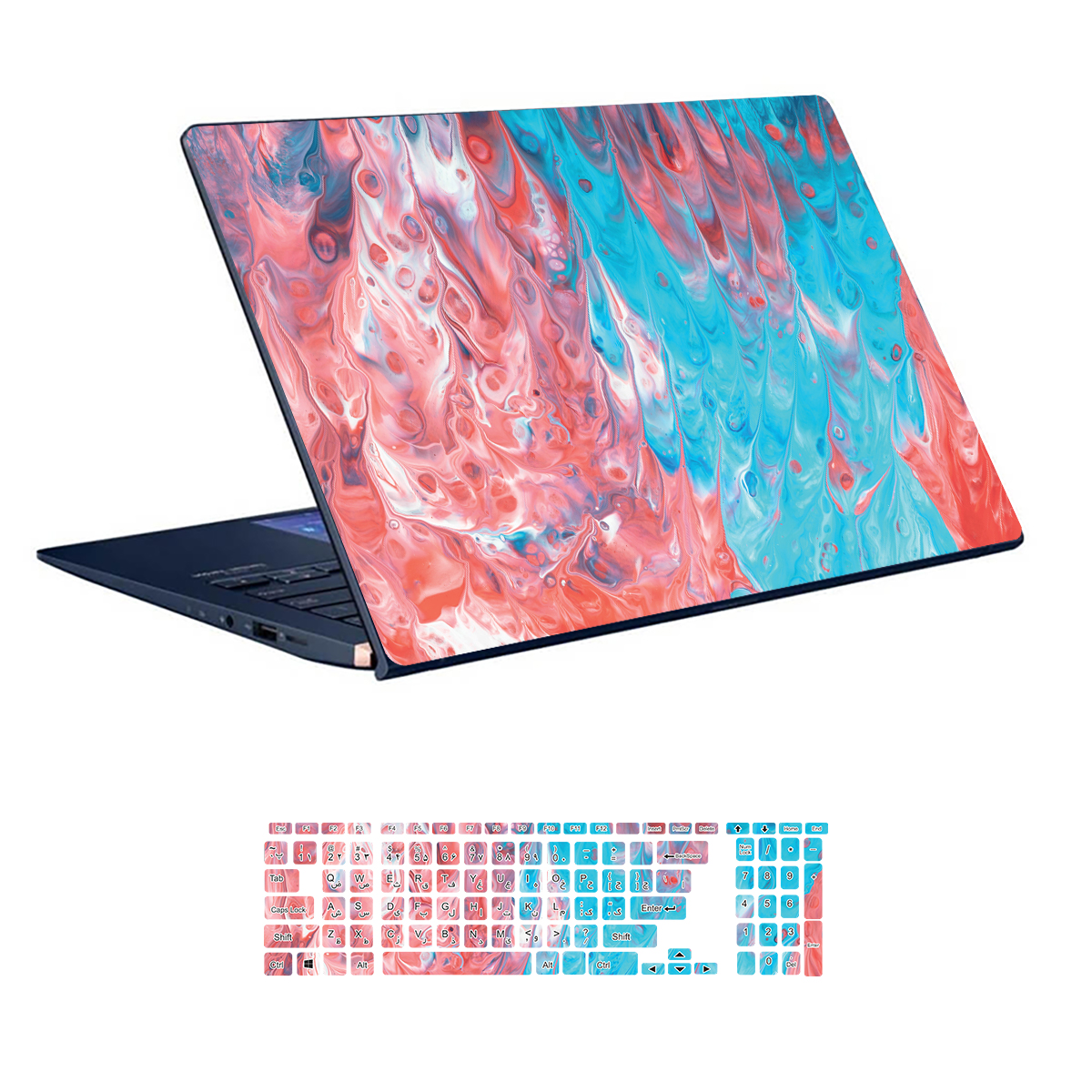 Colorful design laptop skin code 31 with keyboard sticker