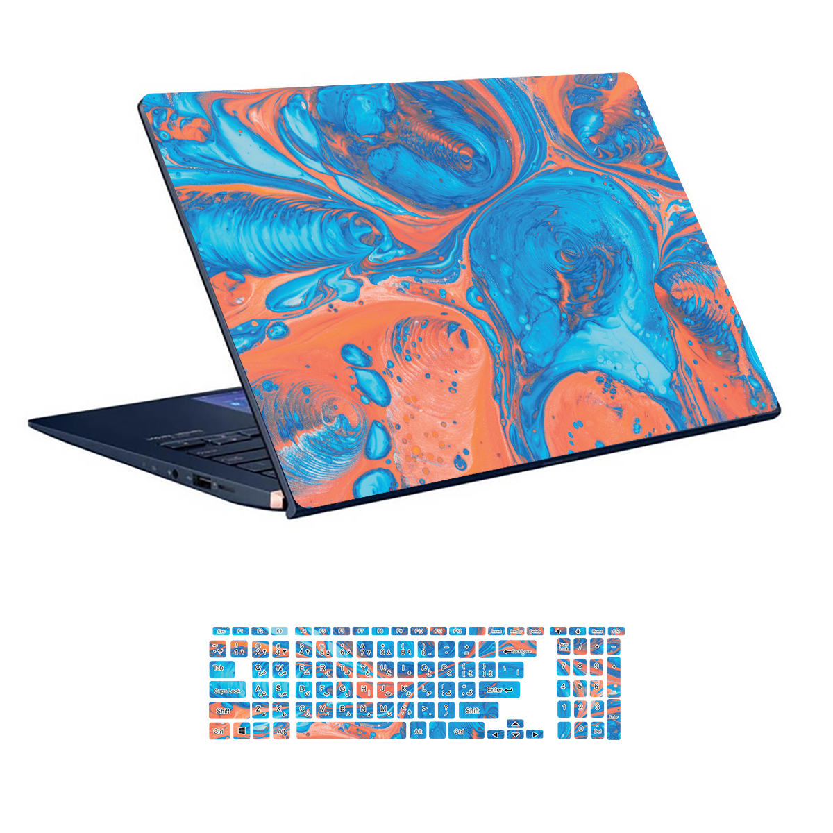 Colorful design laptop skin code 36 with keyboard sticker