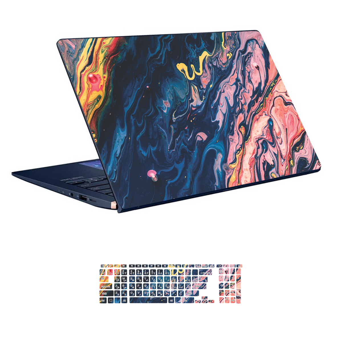 Colorful design laptop skin code 50 with keyboard sticker