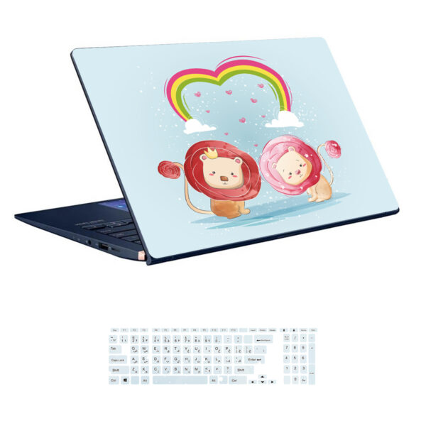 Lion design laptop skin code 11 with keyboard sticker