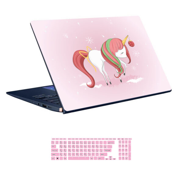 Unicorn design laptop skin code 01 with keyboard sticker