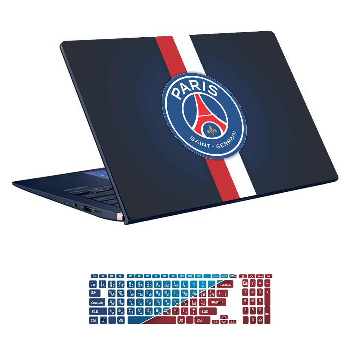 Paris saint germain design laptop skin code 04 with keyboard sticker