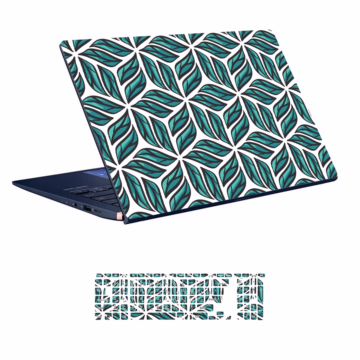 Laptop skin with geometric design code 03 with keyboard sticker اسکین لپ تاپ طرح هندسی کد ۰۳ به همراه استیکر کیبورد