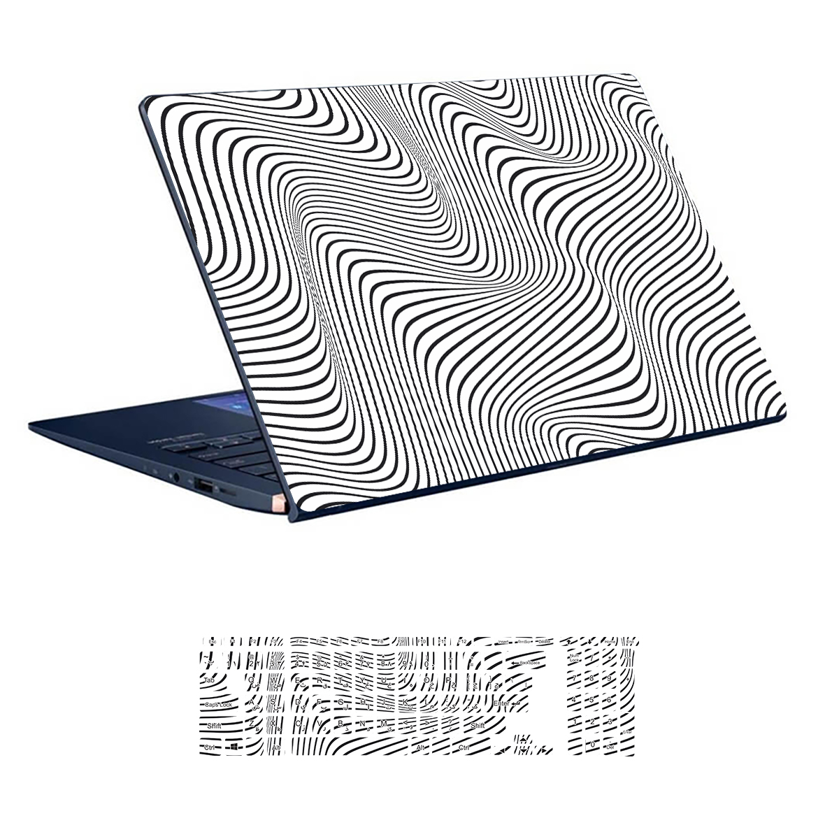 Laptop skin with geometric design code 05 with keyboard sticker