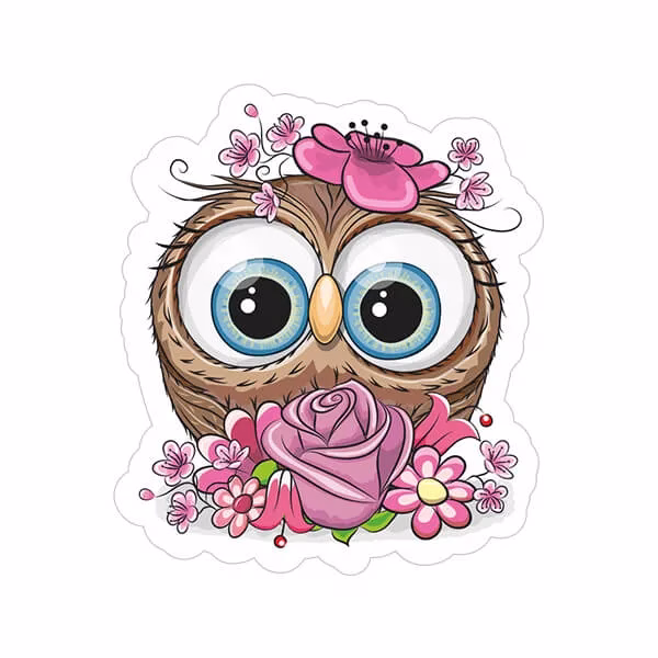 استیکر طرح جغد 01