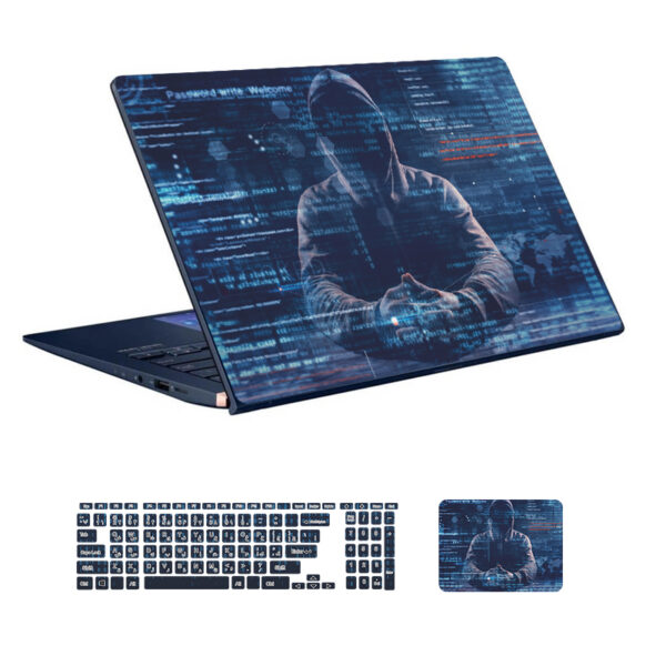 Hacker design laptop skin code 05 with keyboard sticker