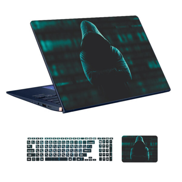 Hacker design laptop skin code 06 with keyboard sticker