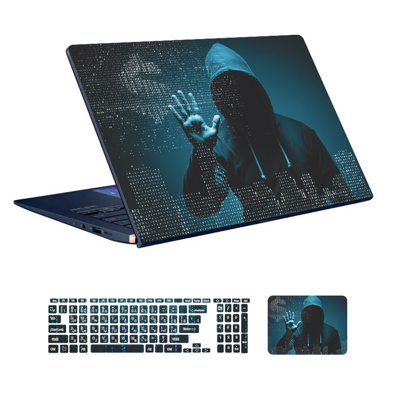 Hacker design laptop skin code 07 with keyboard sticker