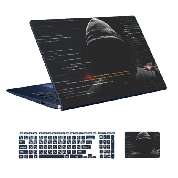 Hacker design laptop skin code 10 with keyboard sticker