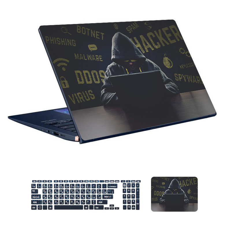 Hacker design laptop skin code 11 with keyboard sticker
