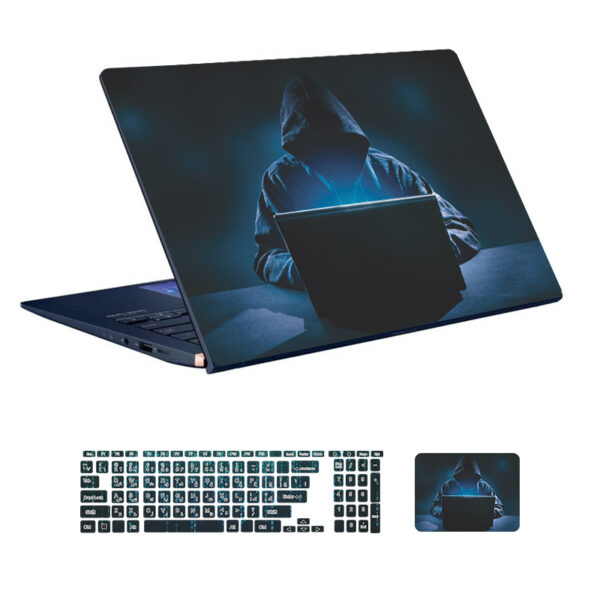Hacker Code 12 laptop skin with keyboard sticker