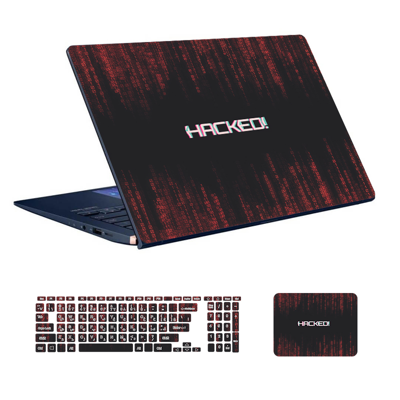Hacker Code 17 laptop skin with keyboard sticker