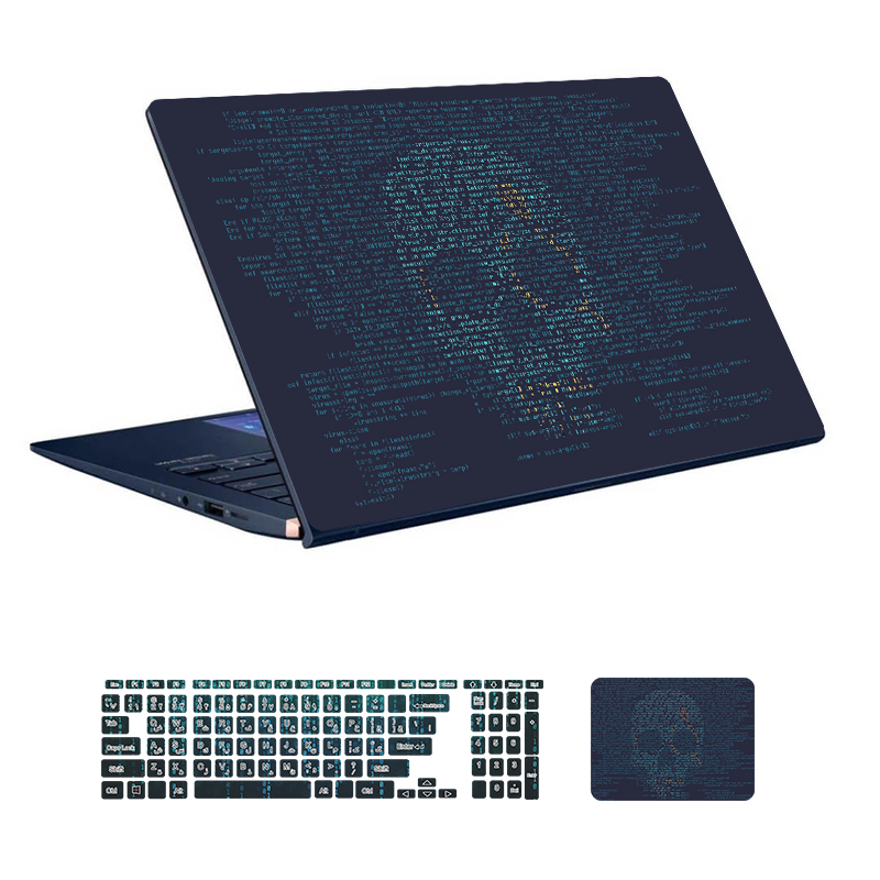 Hacker design laptop skin code 19 with keyboard sticker