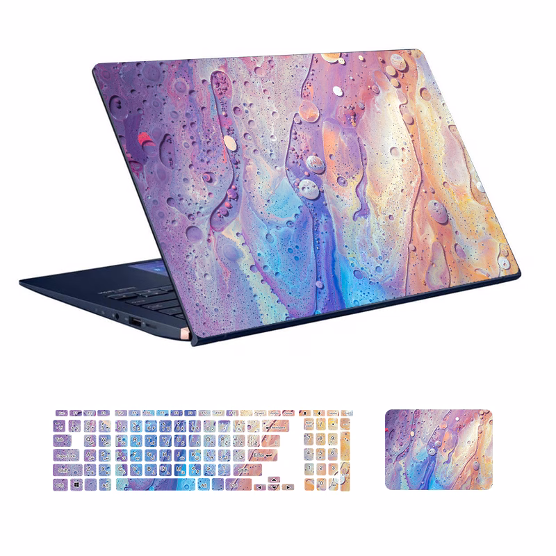 Marble laptop skin code 117 with keyboard sticker اسکین لپ تاپ طرح Marble کد ۱۱۷ به همراه استیکر کیبورد