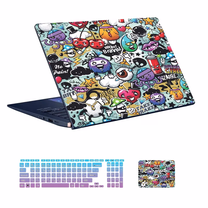 Freak design laptop skin code 06 with keyboard sticker اسکین لپ تاپ طرح Freak کد 06 به همراه استیکر کیبورد