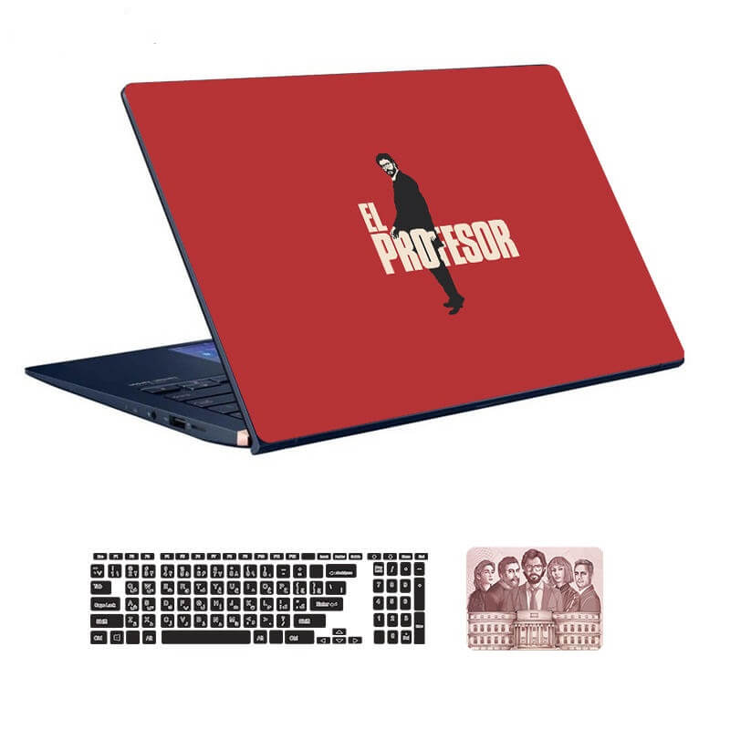 Money Heist laptop skin code 04 with keyboard sticker