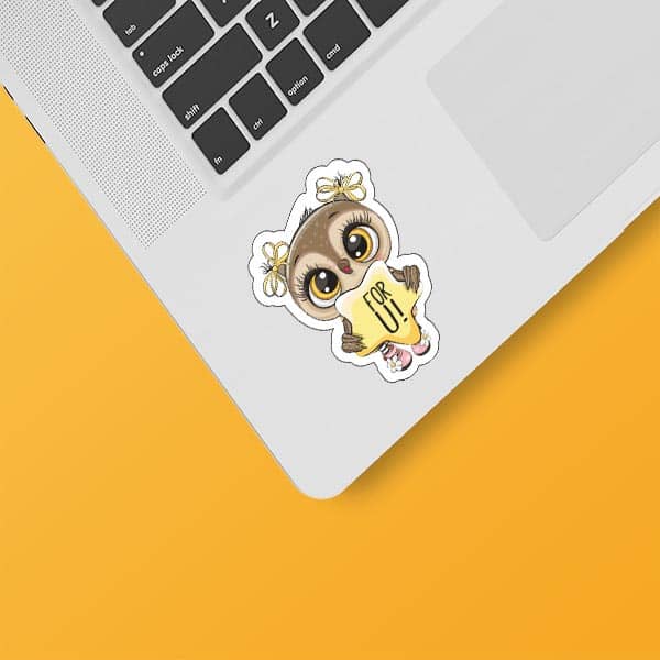 Laptop owl design sticker code 02