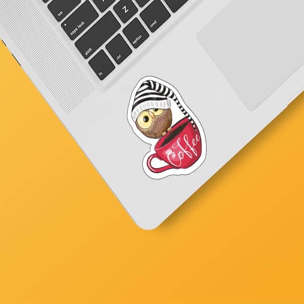 Laptop owl design sticker code 03
