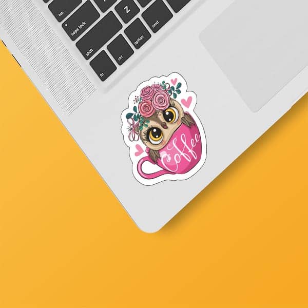 Laptop owl design sticker code 04