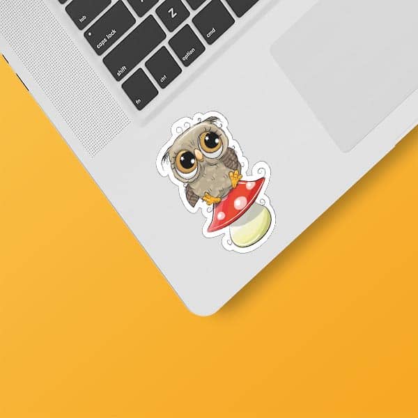 Laptop owl design sticker code 05