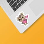 Laptop owl design sticker code 06