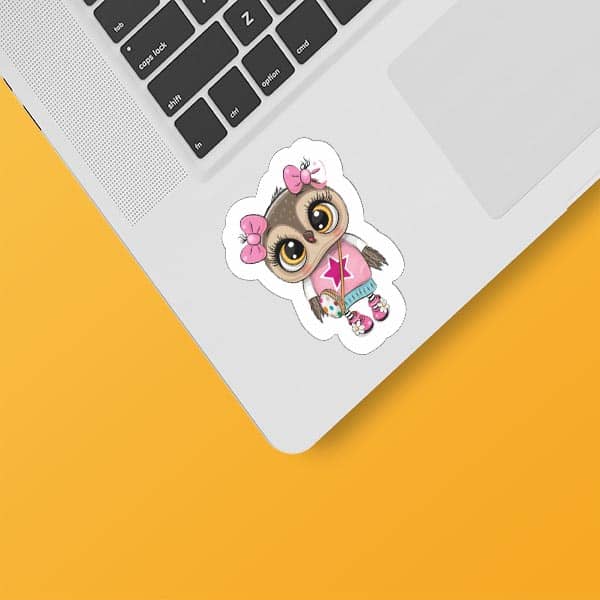 Laptop owl design sticker code 08