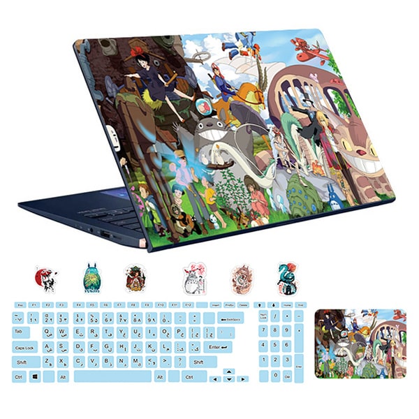 اسکین لپ تاپ طرح Anime کد 09 به همراه استیکر کیبورد