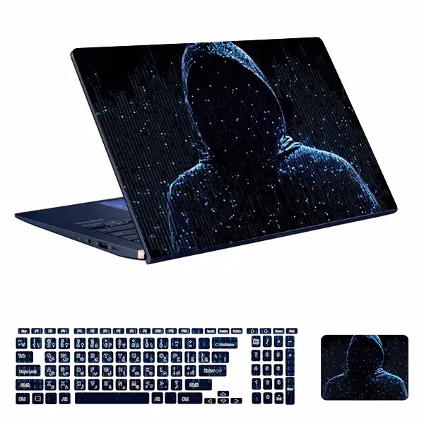 اسکین لپ تاپ طرح هکر کد 36 به همراه استیکر کیبورد 1 اسکین لپ تاپ طرح هکر کد ۳۶ به همراه استیکر کیبورد