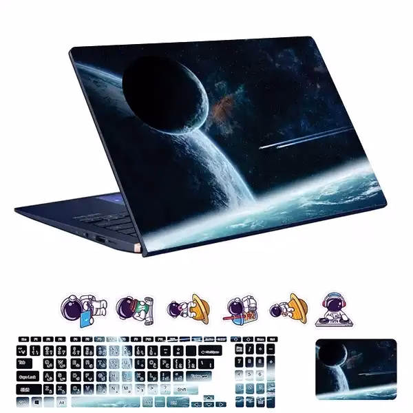 اسکین لپ تاپ طرح Space کد 185 به همراه استیکر کیبورد 1